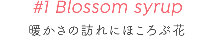 #1 Blossom syrup 暖かさの訪れにほころぶ花