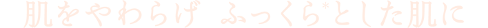 肌をやわらげ ふっくら(＊)とした肌に