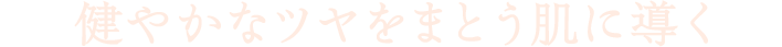 健やかなツヤをまとう肌に導く