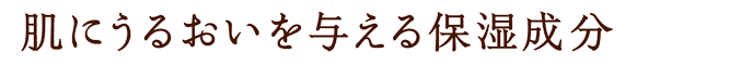 肌にうるおいを与える保湿成分