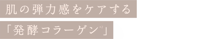 肌の弾力感をケアする「発酵コラーゲン(＊2)」