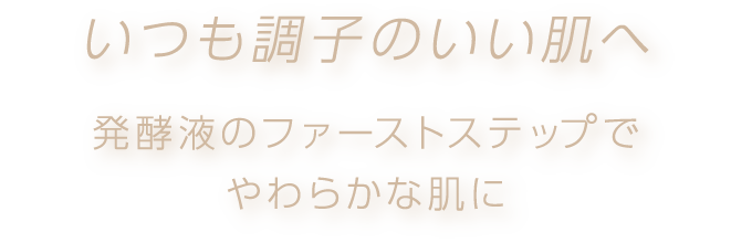 いつも調子のいい肌へ いつも調子のいい肌へ