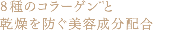 8種のコラーゲン＊4と乾燥を防ぐ美容成分配合