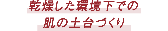 乾燥した環境下での肌の土台づくり