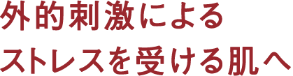 外的刺激によるストレスを受ける肌へ
