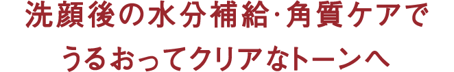 洗顔後の水分補給・角質ケアでうるおってクリアなトーンへ