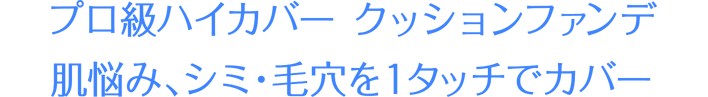 プロ級ハイカバークッションファンデ 肌悩み、シミ・毛穴を1タッチでカバー