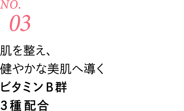 [No.03] 肌を整え、健やかな美肌へ導くビタミンB群 3種配合