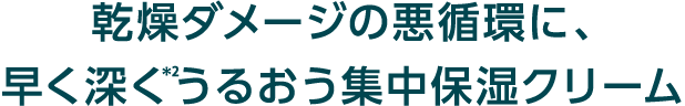 乾燥ダメージの悪循環に、早く深く＊2うるおう集中保湿クリーム