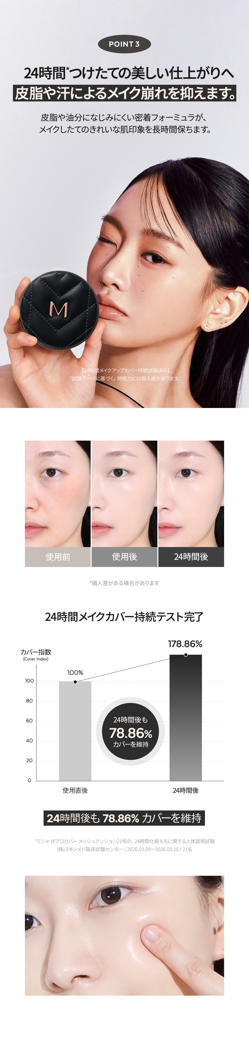 ミシャ M プロ ブラック メッシュクッション セミマット