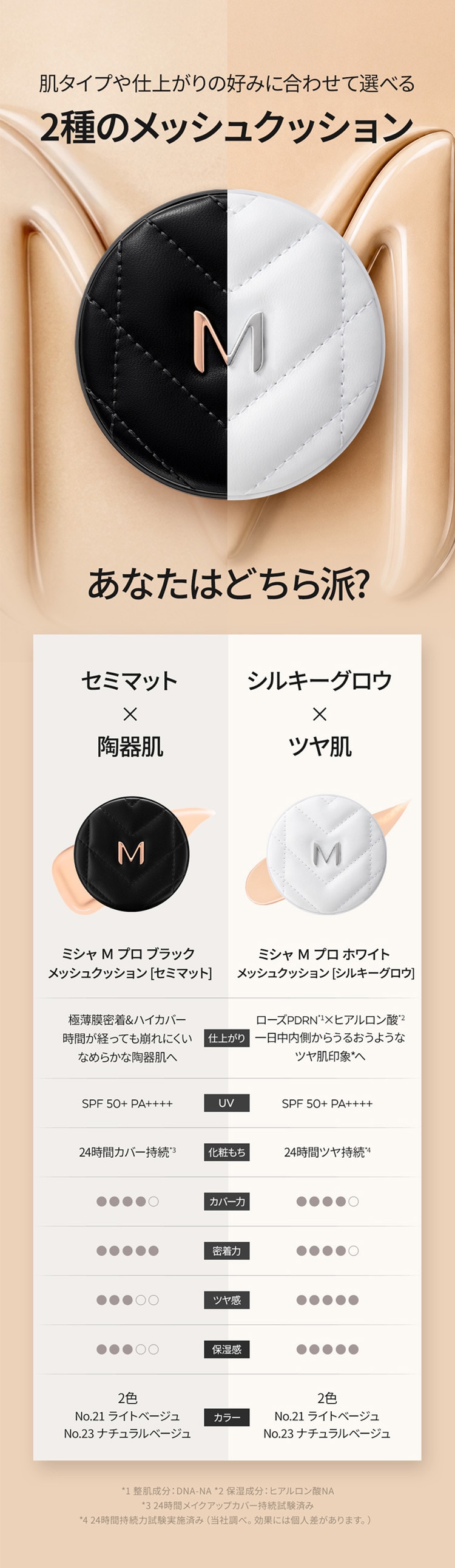 ミシャ M プロ  ホワイト メッシュクッション シルキーグロウ